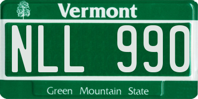 VT license plate NLL990