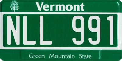 VT license plate NLL991