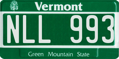 VT license plate NLL993