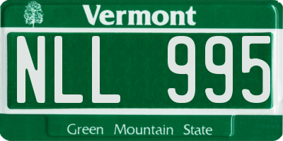 VT license plate NLL995