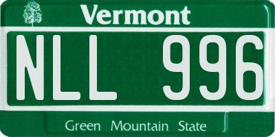 VT license plate NLL996