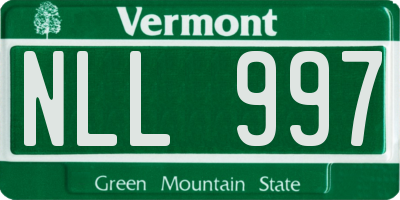 VT license plate NLL997