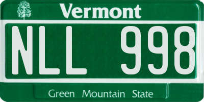 VT license plate NLL998
