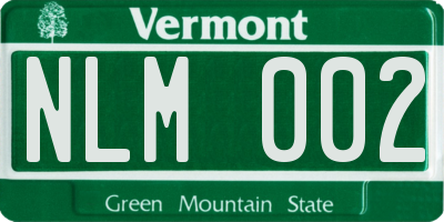 VT license plate NLM002