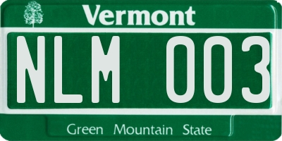 VT license plate NLM003