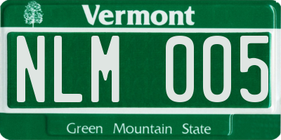 VT license plate NLM005