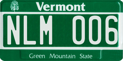 VT license plate NLM006