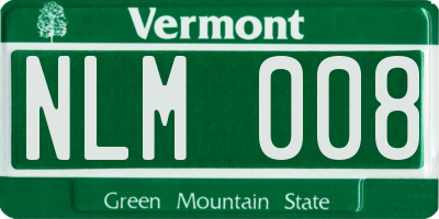 VT license plate NLM008