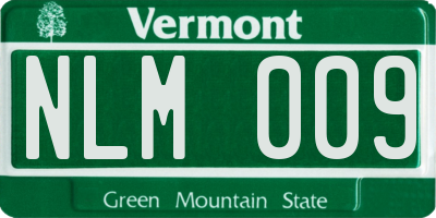 VT license plate NLM009
