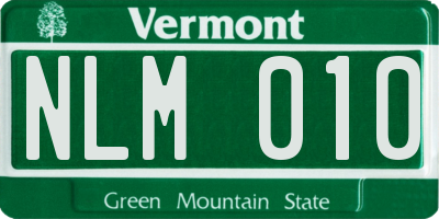 VT license plate NLM010