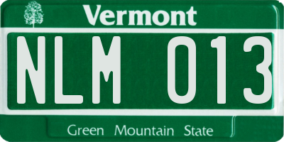 VT license plate NLM013