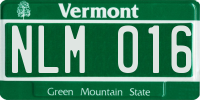 VT license plate NLM016