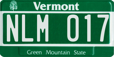 VT license plate NLM017