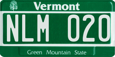 VT license plate NLM020