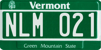 VT license plate NLM021
