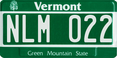 VT license plate NLM022