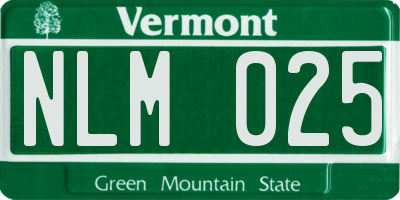 VT license plate NLM025