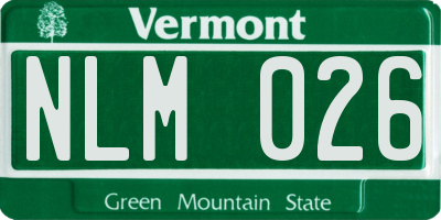 VT license plate NLM026