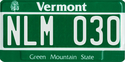VT license plate NLM030
