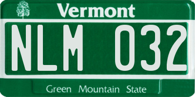 VT license plate NLM032