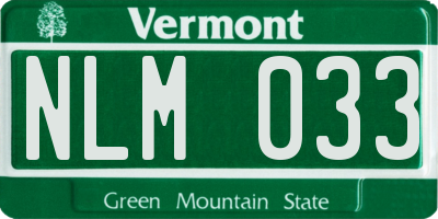 VT license plate NLM033
