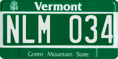 VT license plate NLM034
