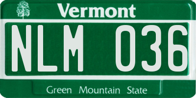 VT license plate NLM036