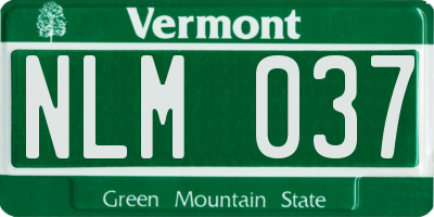 VT license plate NLM037