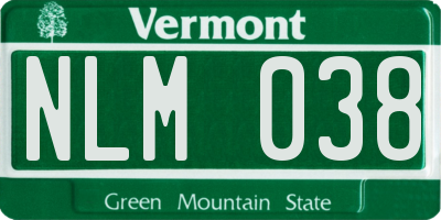 VT license plate NLM038