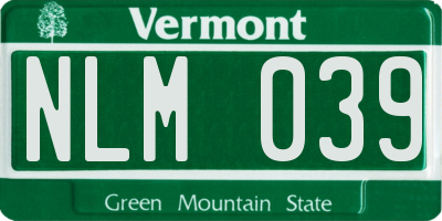 VT license plate NLM039