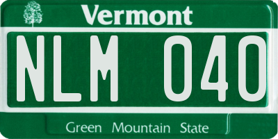 VT license plate NLM040