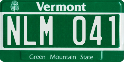 VT license plate NLM041