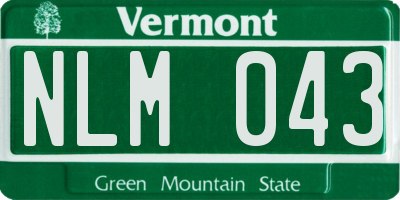 VT license plate NLM043