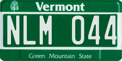 VT license plate NLM044