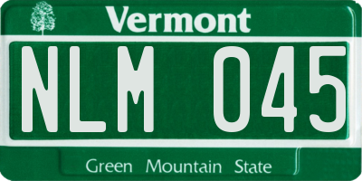VT license plate NLM045