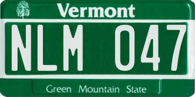 VT license plate NLM047