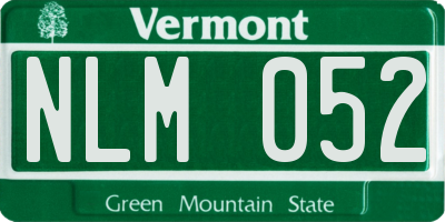 VT license plate NLM052