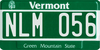 VT license plate NLM056