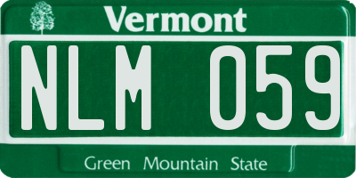 VT license plate NLM059
