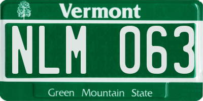 VT license plate NLM063
