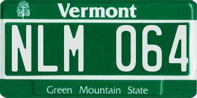 VT license plate NLM064