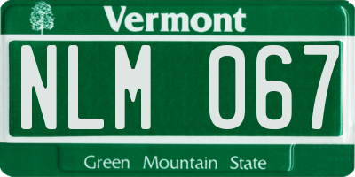 VT license plate NLM067