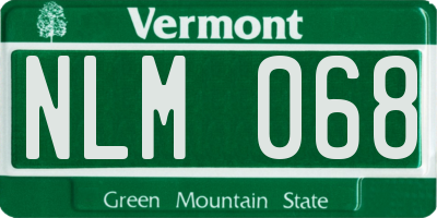 VT license plate NLM068