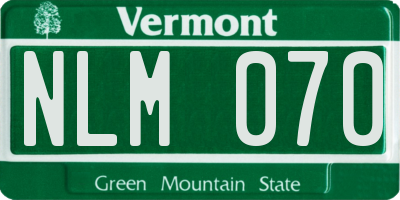 VT license plate NLM070