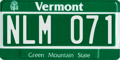 VT license plate NLM071
