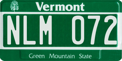 VT license plate NLM072
