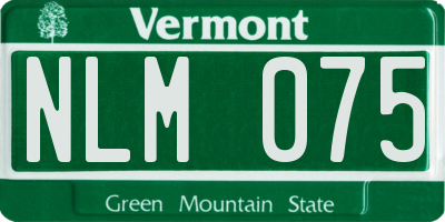 VT license plate NLM075