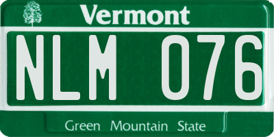 VT license plate NLM076