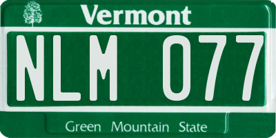 VT license plate NLM077
