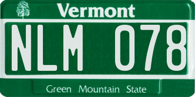 VT license plate NLM078